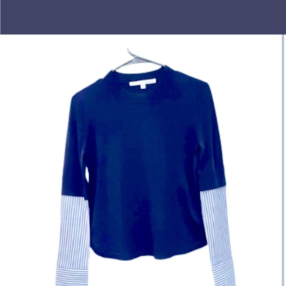 Veronica Beard Tops - NWOT Veronica Beard Roscoe Mixed Media pullover merino wool sweater small